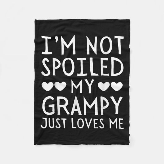 I'm Not Siled My Grampy Just Loves Me Funny Granhi Fleecedecke (Vorderseite)