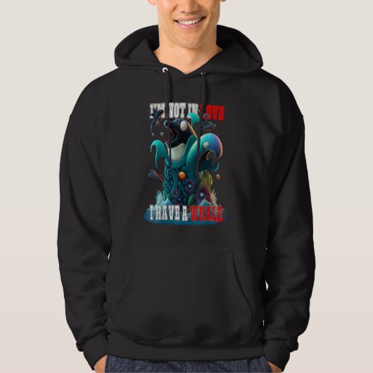 I'm not Single I have a Whale  Valentine FIsh Ocea Hoodie (Vorderseite)