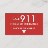 Im Notfall &Arrest Warnung Terminkarte (Rückseite)