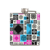 Im Notfall Betrunkene Funny Black & White Flachmann (Rückseite)