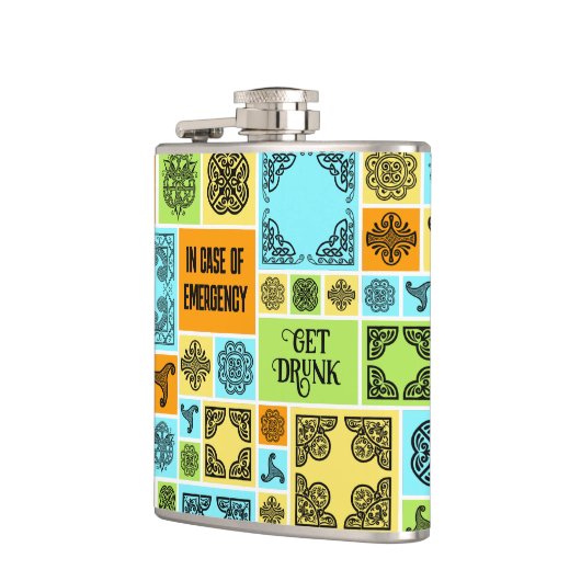 Im Notfall Betrunkene Orange & Blue Flachmann (Links)