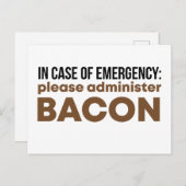 Im Notfall bitte Bacon Funny verabreichen Postkarte (Vorne/Hinten)