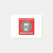 Im Notfall Bruch-Glas Post-it Klebezettel (Vorderseite)
