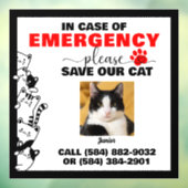 Im Notfall Gerettet Katze mit benutzerdefiniertem Fensteraufkleber (Blatt 3)