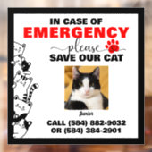 Im Notfall Gerettet Katze mit benutzerdefiniertem Fensteraufkleber (Blatt 2)