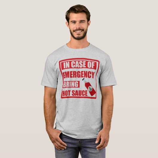 Im Notfall holen Sie heiße Soße, Chili T-Shirt (Vorne ganz)