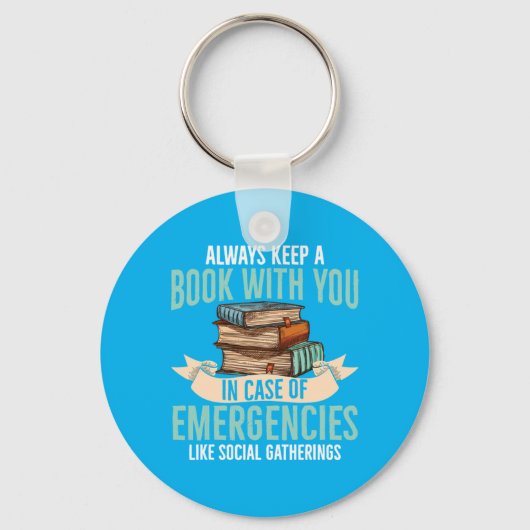 Im Notfall immer ein Buch mit Ihnen Behalten Schlüsselanhänger (Vorderseite)