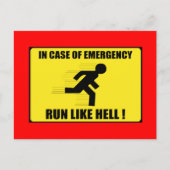 Im Notfall ... Lauf wie Hell Postkarte (Vorderseite)