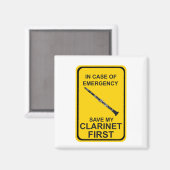 Im Notfall meine Klarinette zuerst Gerettet Magnet (Vorderseite/Rückseite)
