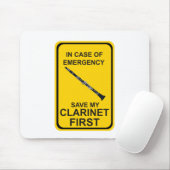 Im Notfall meine Klarinette zuerst Gerettet Mousepad (Mit Mouse)