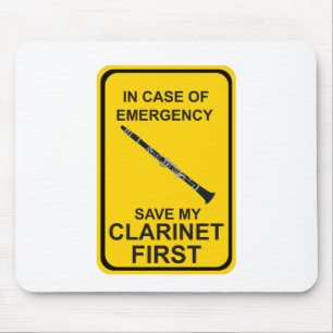 Im Notfall meine Klarinette zuerst Gerettet Mousepad