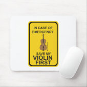 Im Notfall meine Violine zuerst Gerettet Mousepad (Mit Mouse)