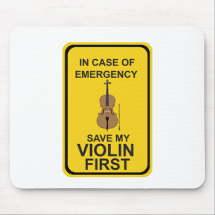 Im Notfall meine Violine zuerst Gerettet Mousepad