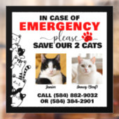 Im Notfall Rett 2 Katzen mit benutzerdefiniertem F Fensteraufkleber (Blatt 2)