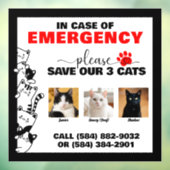 Im Notfall Rett 3 Katzen mit benutzerdefiniertem F Fensteraufkleber (Blatt 3)