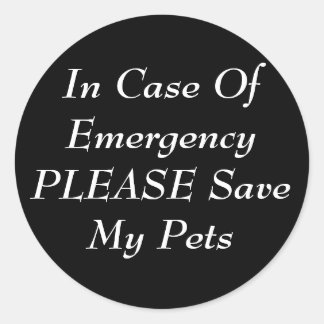 Im Notfall Rett bitte meine Haustiere Runder Aufkleber