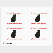 Im Notfall rett unsere Katze Rechteckiger Aufkleber (Blatt)