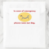 Im Notfall rett unserem Hund Rechteckiger Aufkleber (Tasche)