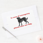 Im Notfall rett unserem Hund Rechteckiger Aufkleber (Umschlag)