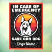 Im Notfall Rette der deutsche Schäferhund Wind Fensteraufkleber (Blatt 3)