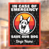 Im Notfall Rette der deutsche Schäferhund Wind Fensteraufkleber (Blatt 2)