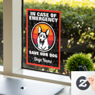 Im Notfall Rette der deutsche Schäferhund Wind Fensteraufkleber