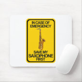Im Notfall Rettete mein Saxophon zuerst Mousepad (Mit Mouse)