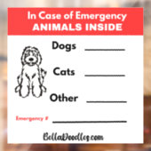 Im Notfall: Tiere im Innern des Fensters Fensteraufkleber (Blatt 2)