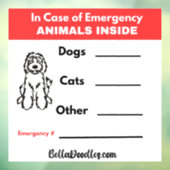 Im Notfall: Tiere im Innern des Fensters Fensteraufkleber (Blatt 3)