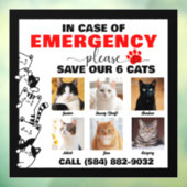 Im Notfall werden 6 Katzen mit benutzerdefiniertem Fensteraufkleber (Blatt 3)