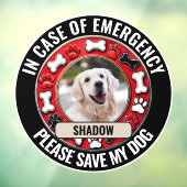 Im Notfall wird mein Hund Gerettet Fensteraufkleber (Blatt 3)