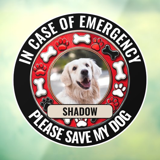 Im Notfall wird mein Hund Gerettet Fensteraufkleber (Blatt 3)