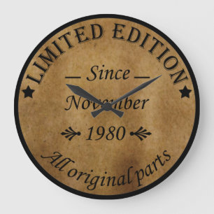 Im November 1980 vintage Geburtstagsgeschenk gebor Große Wanduhr