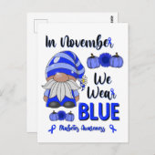 Im November tragen wir Blau: Das Bewusstsein für d Postkarte (Vorne/Hinten)