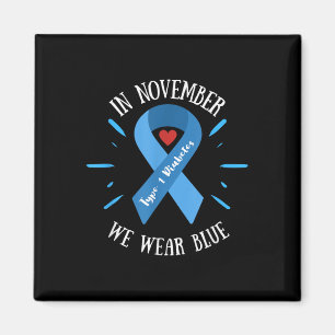 Im November tragen wir Blau, Typ-1-Diabetes-Bewuss Magnet