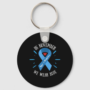 Im November tragen wir Blau, Typ-1-Diabetes-Bewuss Schlüsselanhänger
