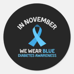 Im November tragen wir Blaue Diabetes-Auszeichnung Runder Aufkleber