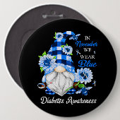 Im November tragen wir blaue Gnome Diabetes-Bewuss Button (Vorne & Hinten)