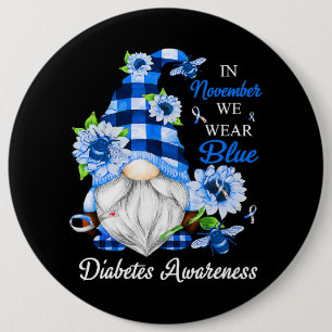 Im November tragen wir blaue Gnome Diabetes-Bewuss Button