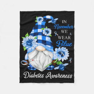 Im November tragen wir blaue Gnome Diabetes-Bewuss Fleecedecke