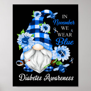 Im November tragen wir blaue Gnome Diabetes-Bewuss Poster