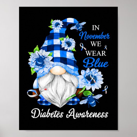 Im November tragen wir blaue Gnome Diabetes-Bewuss Poster (Vorne)