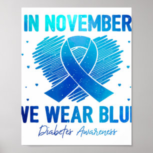 Im November tragen wir blaue Gnome Diabetes-Bewuss Poster