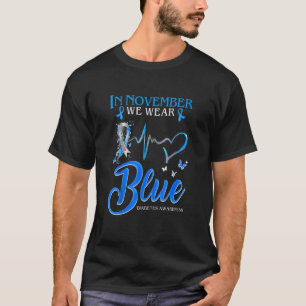 Im November tragen wir blaue Herzklopfen Diabetes T-Shirt