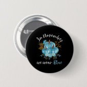 Im November tragen wir blaue Pumpkins fallen Diabe Button (Vorne & Hinten)