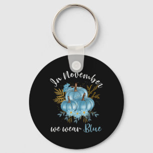 Im November tragen wir blaue Pumpkins fallen Diabe Schlüsselanhänger