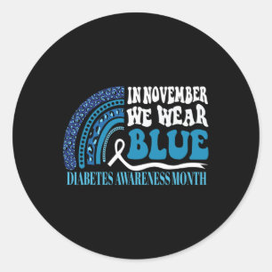 Im November tragen wir Blaue Regenbogendiabetes-Aw Runder Aufkleber