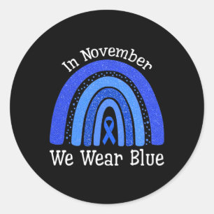 Im November tragen wir Blaue Regenbogendiabetes-Aw Runder Aufkleber