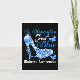 Im November tragen wir blaue Schmetterlinge Diabet Karte