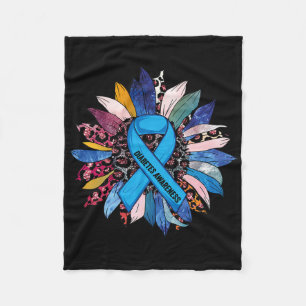 Im November tragen wir blaue Sonnenblumen Diabetes Fleecedecke